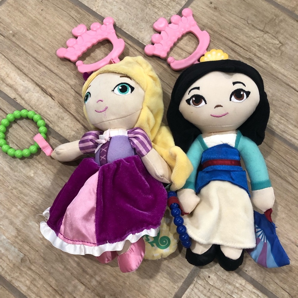 Disney Baby Rapunzel and Mulan Doll Tangled Plush Raddle Stuffed Toy